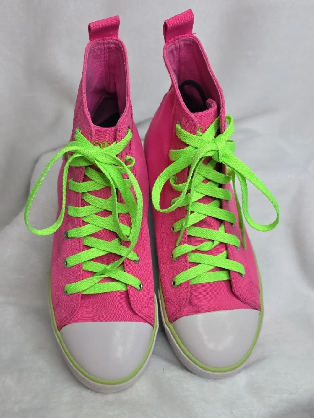 Polo by Ralph Lauren Hot Pink High-Top Sneakers with Neon Green Accents
